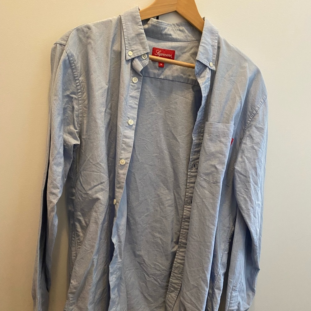 SUPREME Long Sleeve Oxford Button Rare Sz Medium